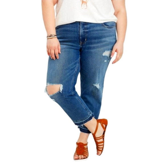 Maurices Denim - Maurices Women's 18W Plus Size Denimflex Release Hem Boyfriend Cropped Jean NWT